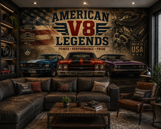 American V8 Legends Wall Mural