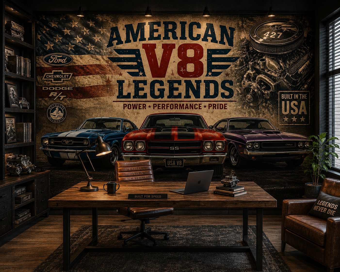 American V8 Legends Wall Mural