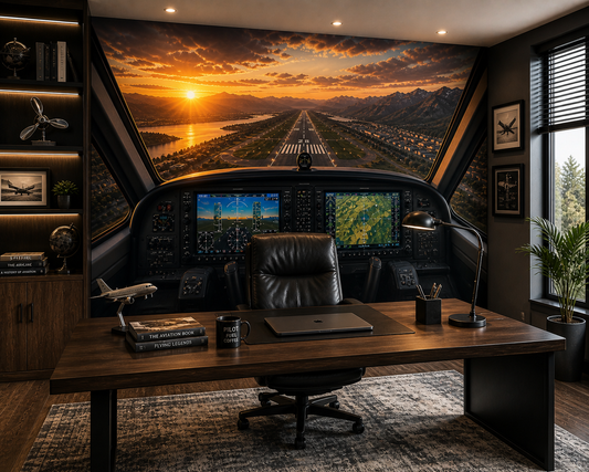 Cockpit Final Approach Perspective Wall Mural