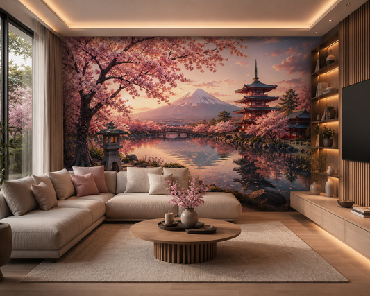 Japanese Cherry Blossom Serenity Wall Mural