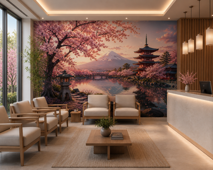 Japanese Cherry Blossom Serenity Wall Mural