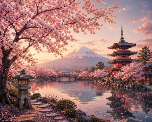 Japanese Cherry Blossom Serenity Wall Mural