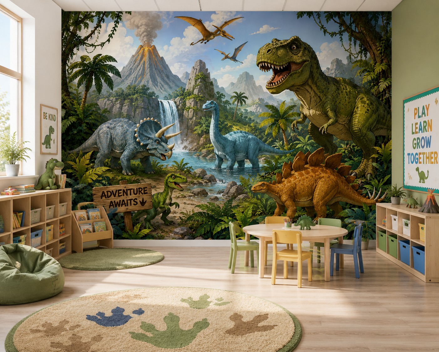 Adventure Dinosaur Jungle Wall Mural