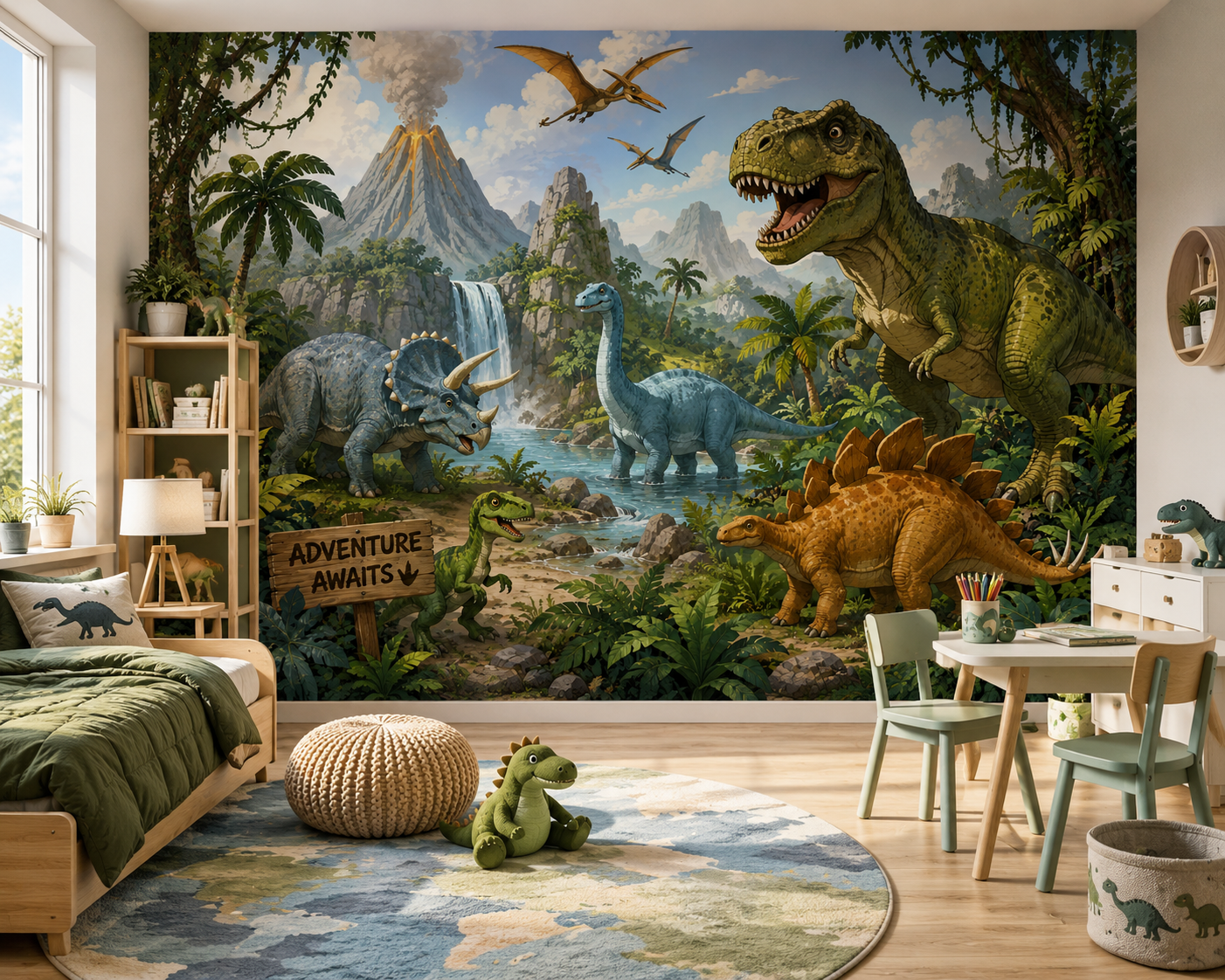 Adventure Dinosaur Jungle Wall Mural