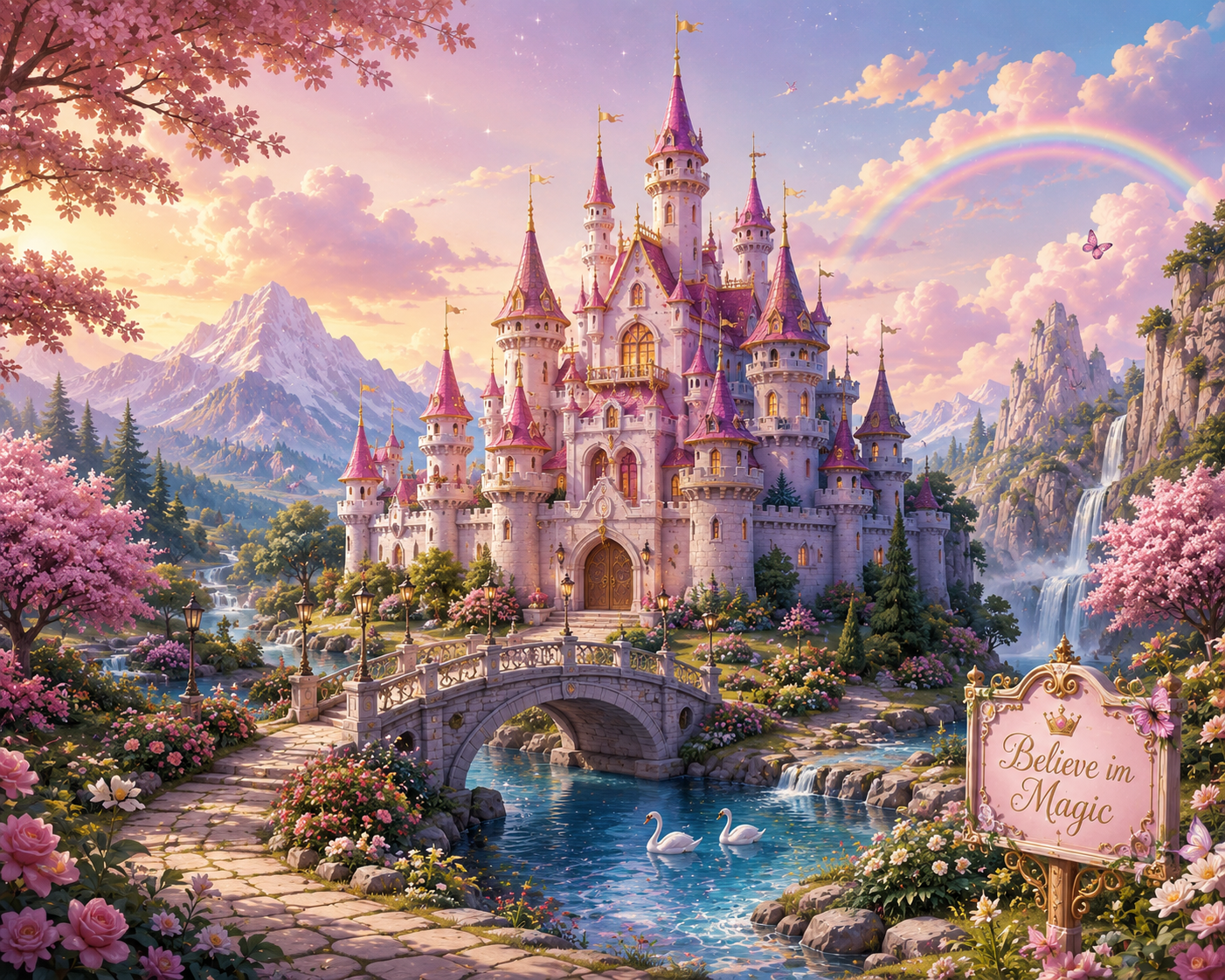 Enchanted Princess Castle Wall Mural