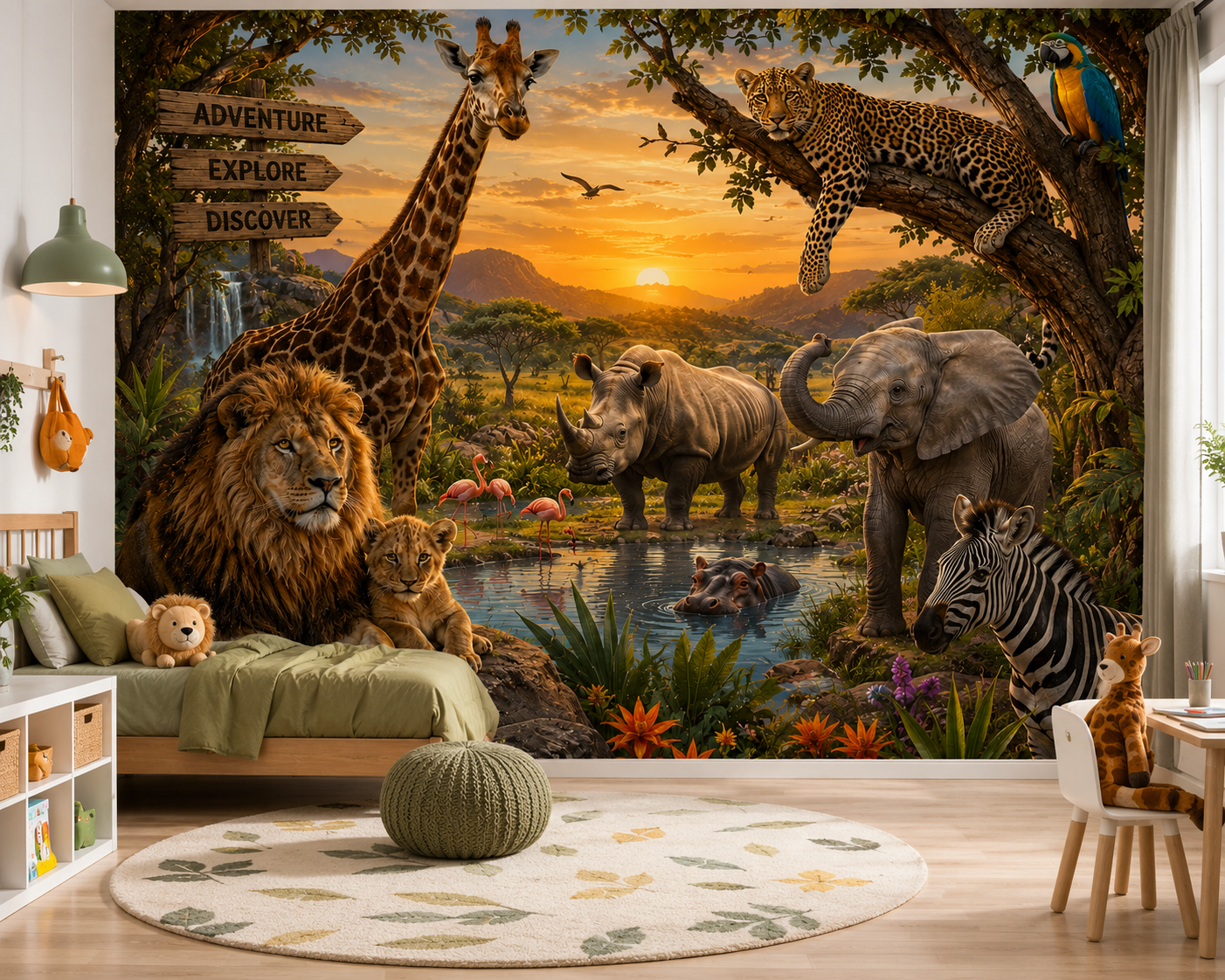 Safari Animal Adventure Wall Mural
