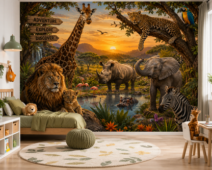 Safari Animal Adventure Wall Mural