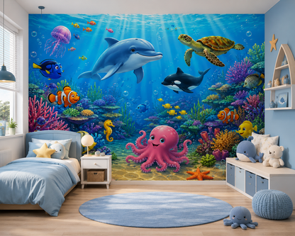 Underwater Ocean Friends Wall Mural