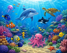 Underwater Ocean Friends Wall Mural