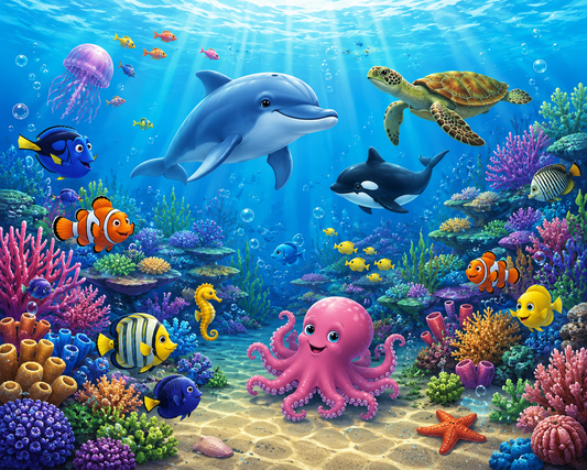 Underwater Ocean Friends Wall Mural