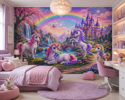 Rainbow Unicorn Fantasy Wall Mural
