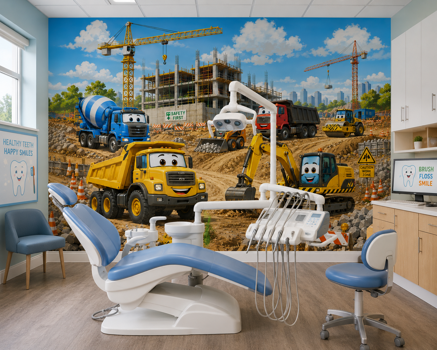 Construction Truck Adventure Wall Mural