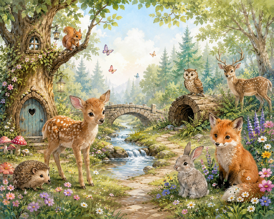 Fairytale Woodland Animals Wall Mural