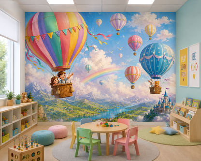 Magical Hot Air Balloon Sky Wall Mural
