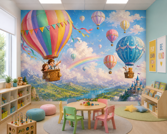 Magical Hot Air Balloon Sky Wall Mural