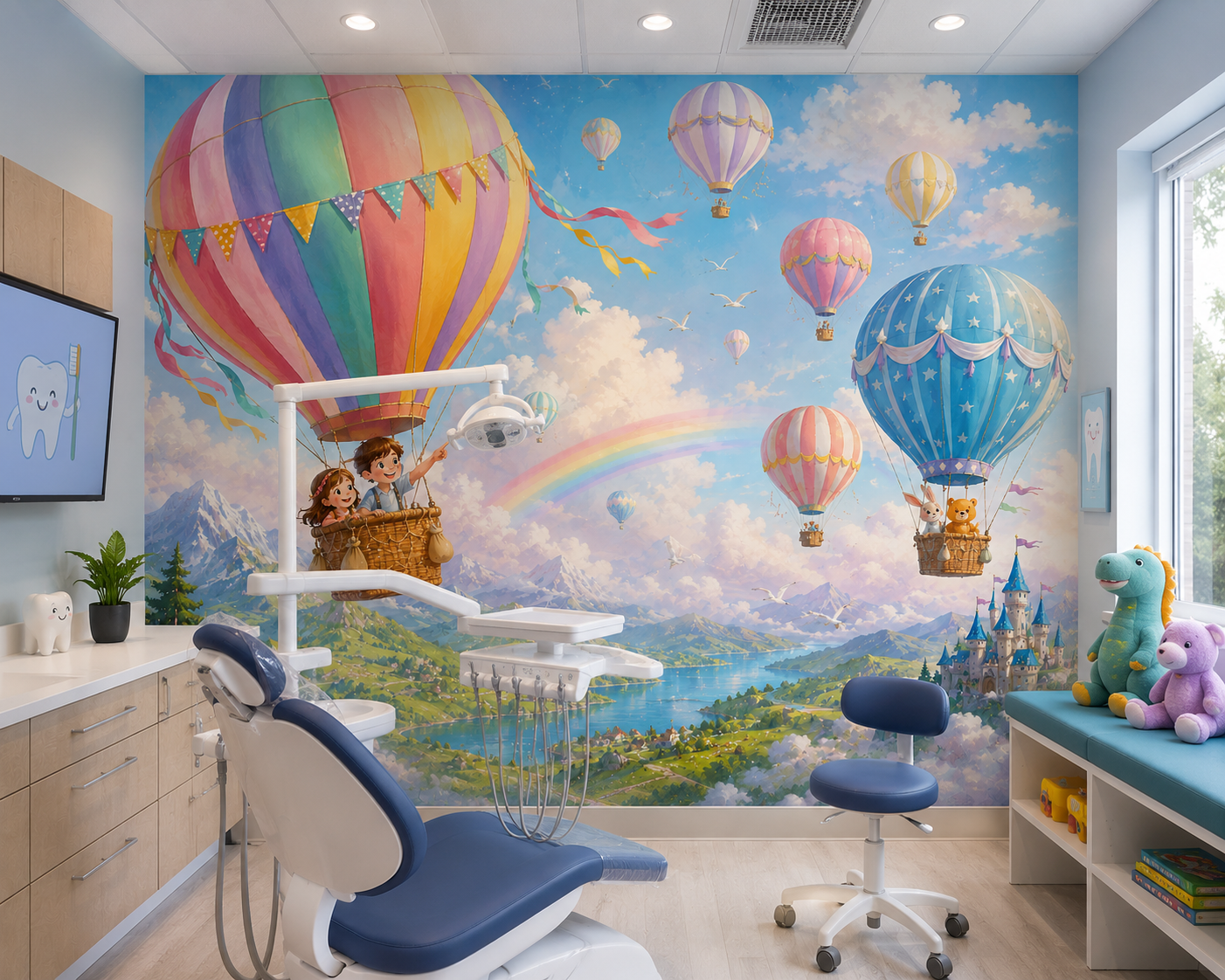 Magical Hot Air Balloon Sky Wall Mural