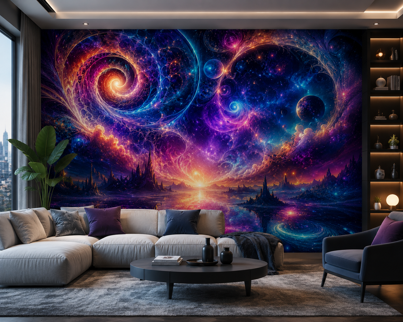 Cosmic Fractal Dreamscape Wall Mural