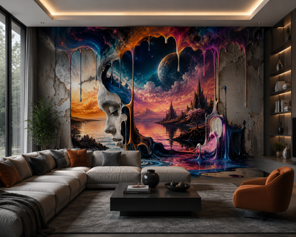 Melting Reality Illusion Wall Mural