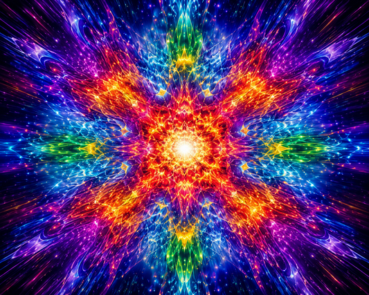 Kaleidoscope Energy Burst Wall Mural