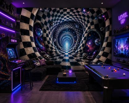 Infinite Checkerboard Portal Wall Mural