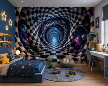 Infinite Checkerboard Portal Wall Mural