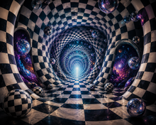 Infinite Checkerboard Portal Wall Mural