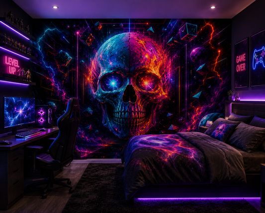 Neon Skull Dimension Wall Mural
