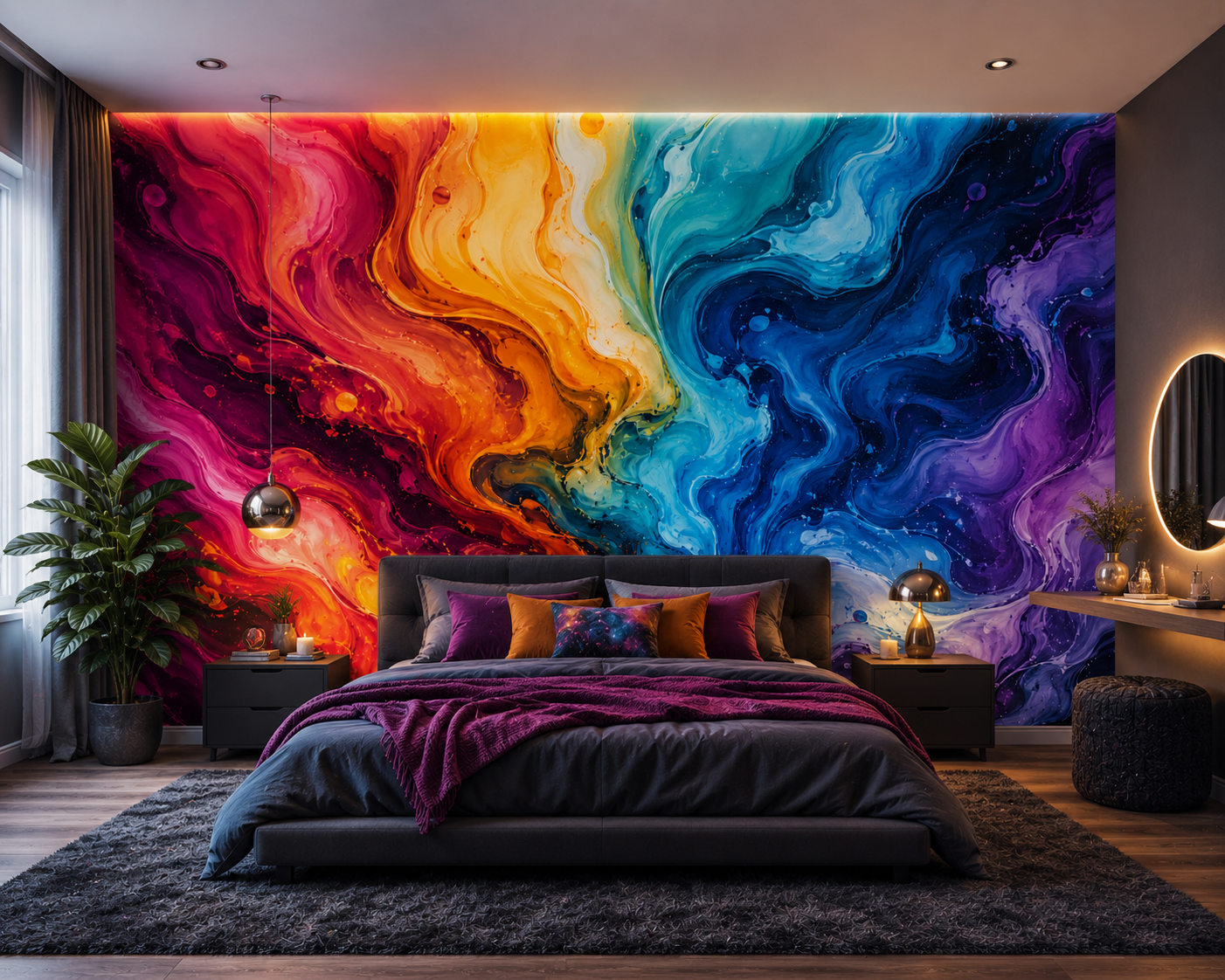 Abstract Liquid Color Flow Wall Mural