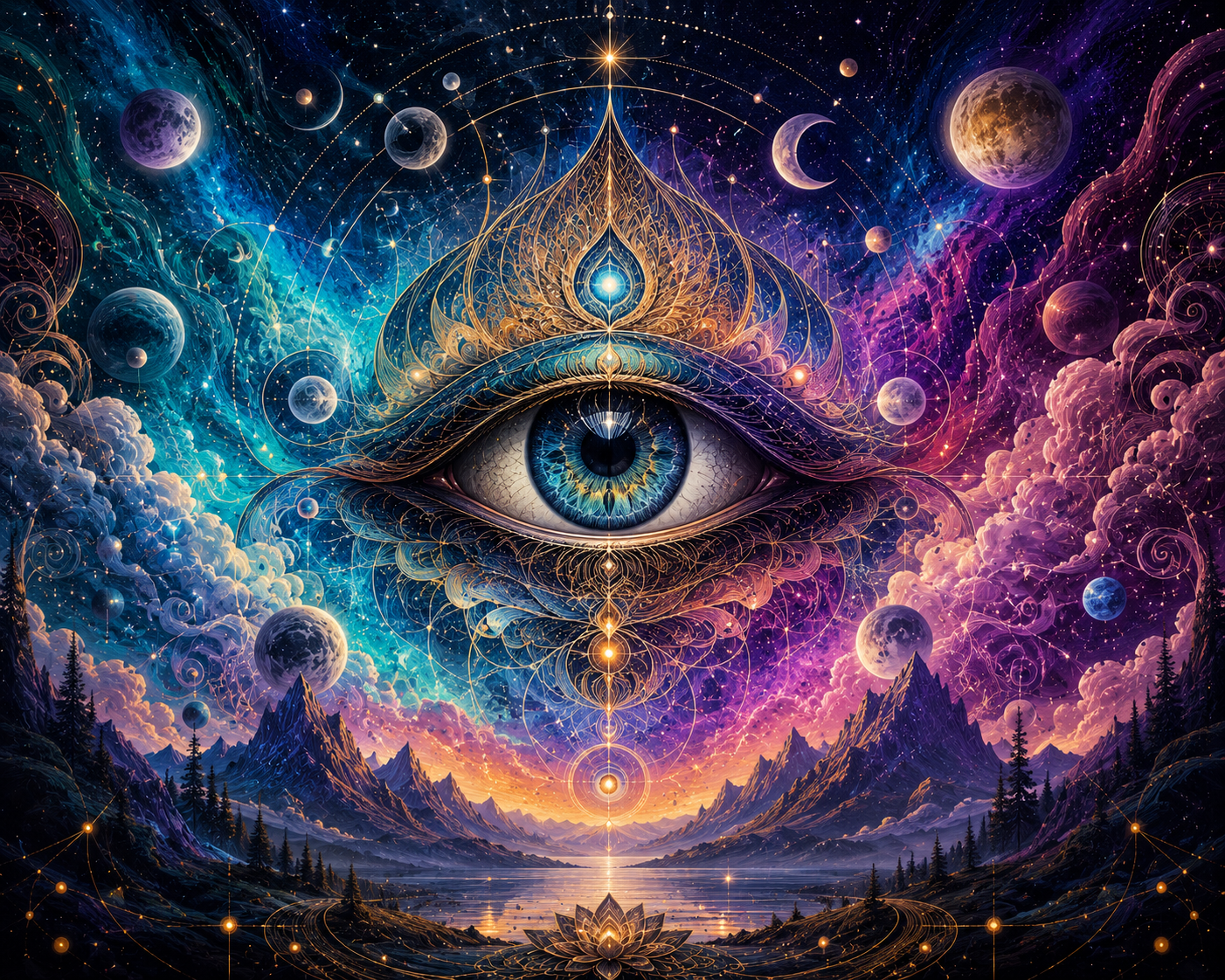 Celestial Third Eye Vision Wall Mural