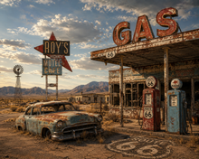 Abandoned Route 66 Americana Wall Mural