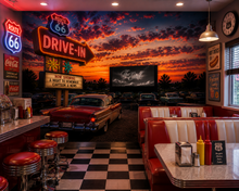Route 66 Drive-In Theater Wall Mural