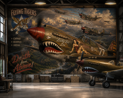 Flying Tigers Pinup Squadron Wall Mural