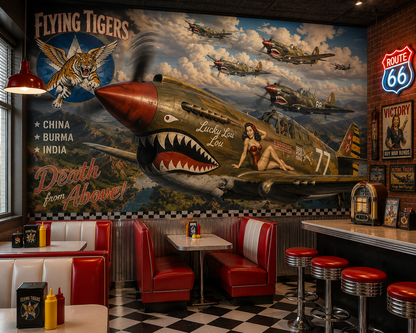 Flying Tigers Pinup Squadron Wall Mural