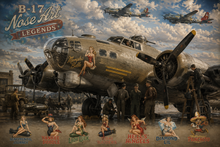 B-17 Bomber Nose Art Legends Wall Mural