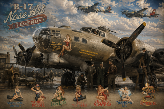 B-17 Bomber Nose Art Legends Wall Mural