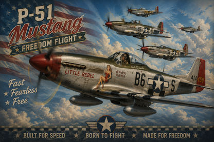 P-51 Mustang Freedom Flight Wall Mural