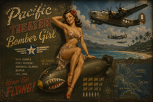 Pacific Theater Bomber Girl Wall Mural
