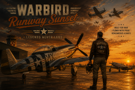 Warbird Runway Sunset Wall Mural