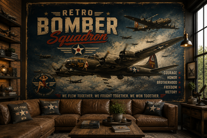 Retro Bomber Squadron Wall Mural