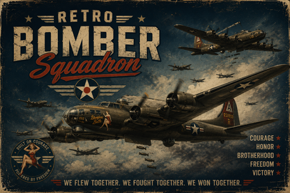 Retro Bomber Squadron Wall Mural