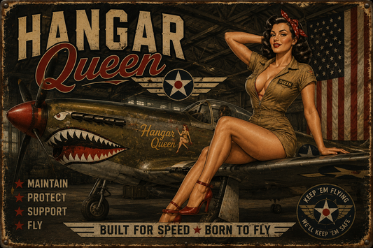 Hangar Queen Pinup Aviation Wall Mural