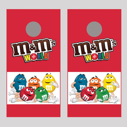 M&Ms Red Cornhole Decal Wraps