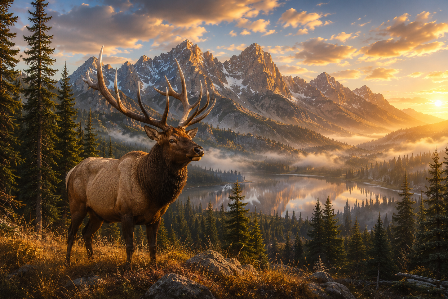 Majestic Mountain Elk Wall Mural