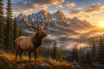 Majestic Mountain Elk Wall Mural