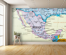 High Resolution Map of Mexico Wall Mural Wallpaper extra room