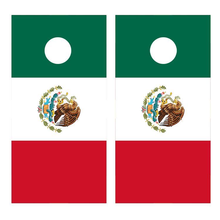 Flag of Mexico Cornhole Board Decal Wraps