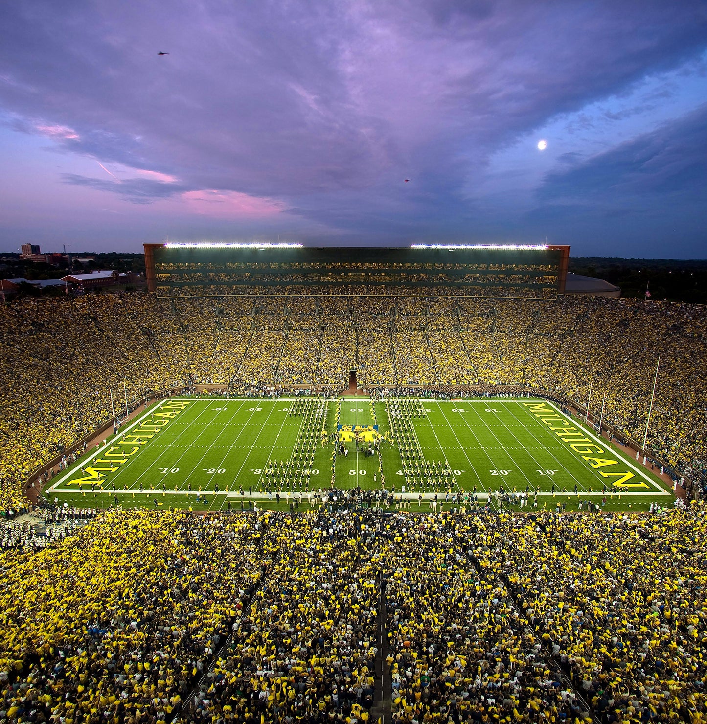 Michigan University Big House Night Game 1 Football Stadium Wall Mural