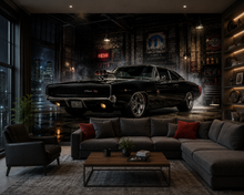 Midnight Garage Charger Wall Mural