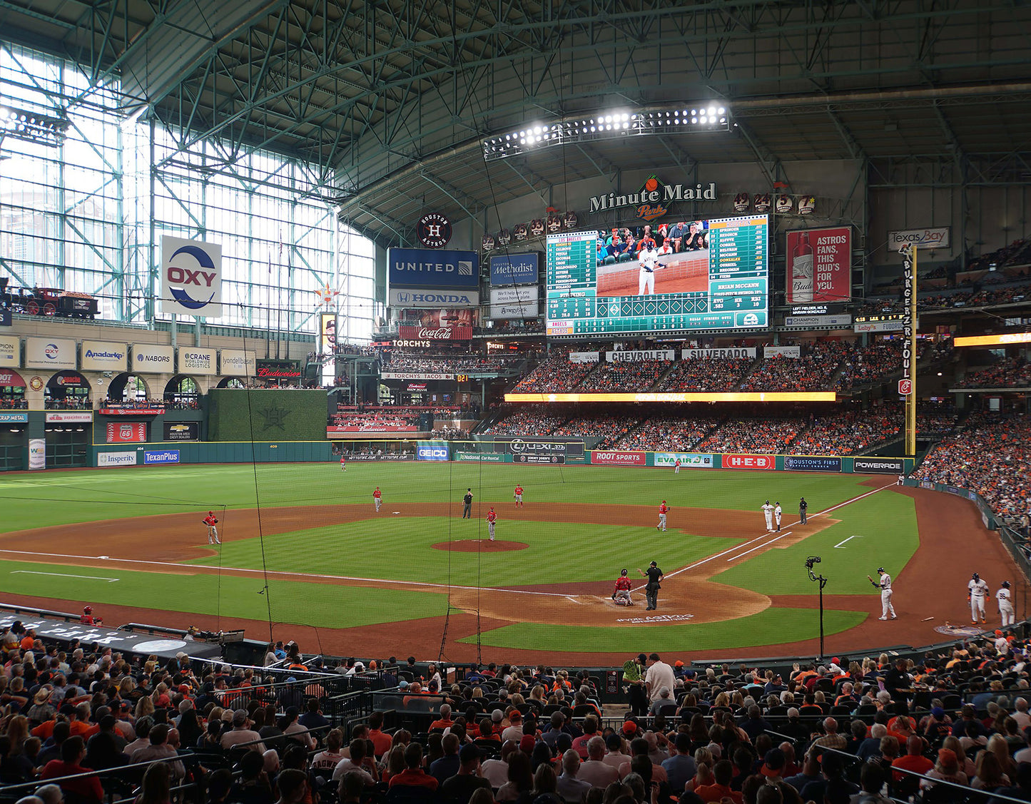 Minute Maid Park Baseball Diamond Field Custom Designed Wallpaper Mural