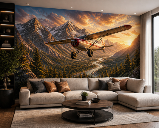 Mountain Bush Plane Adventure Wall Mural